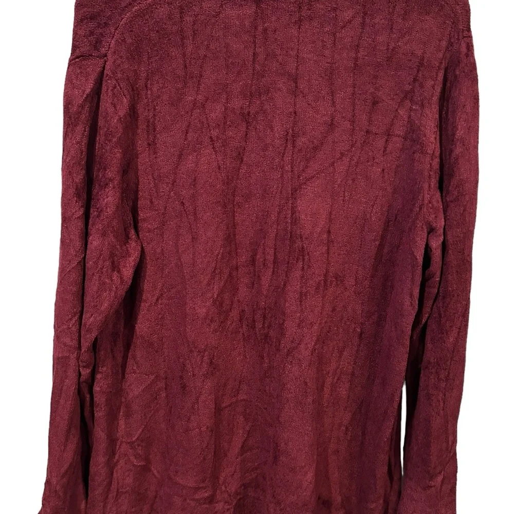 J.‎ JILL WEAREVER COLLECTION soft red Sweater Large Chenille V-Neck cabin cozy - Picture 2 of 9